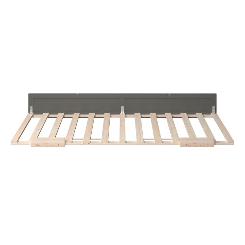 Pemberly Row Contemporary Solid Wood Twin XL Trundle in Gray