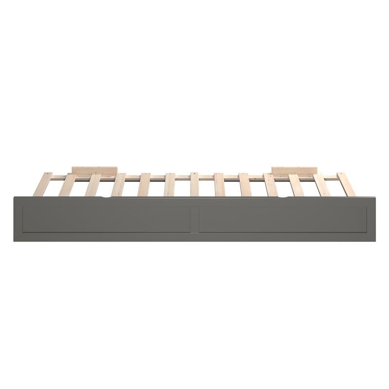 Pemberly Row Contemporary Solid Wood Twin XL Trundle in Gray
