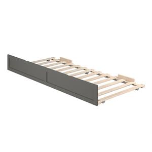 Pemberly Row Contemporary Solid Wood Twin XL Trundle in Gray