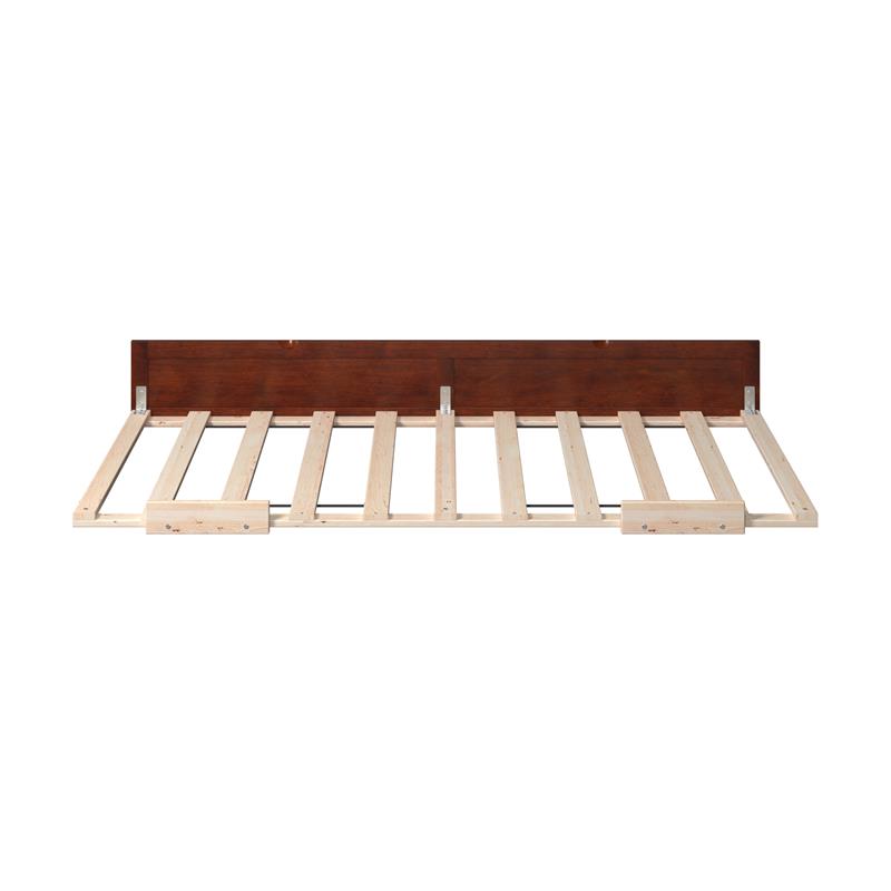 Pemberly Row Modern Solid Wood Twin Size Panel Trundle in Walnut