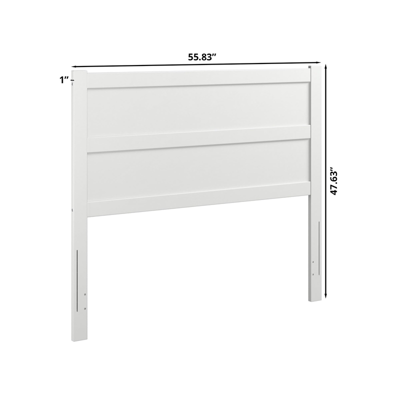 Pemberly Row Contemporary Mid-Century Panel Wood Headboard Full White