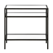 Pemberley Row Metal Blackened Bronze Side Table Rectangular Tempered Glass Unassembled