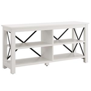 Pemberly Row Modern Farmhouse 50&quot TV Stand in White (TVs up to 55&quot)