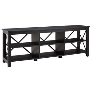 Pemberly Row Modern Farmhouse 68&quot TV Stand in Black (TVs up to 80&quot)