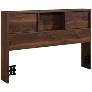 Pemberley Row Engineered Wood Grand Walnut Headboard Rectangular Adjustable Shelves 61.06&quotW Unassembled
