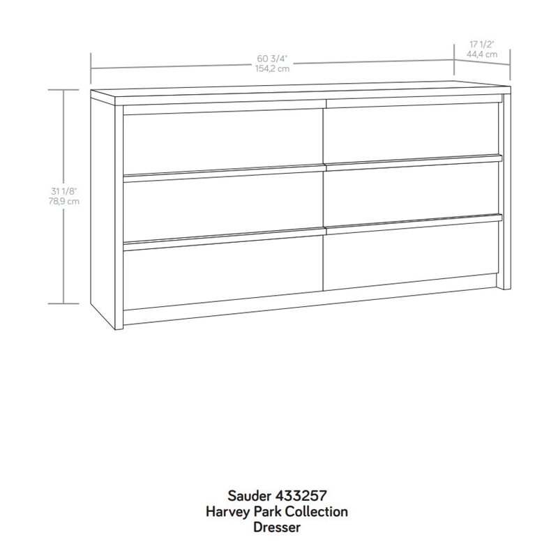 Pemberley Row Engineered Wood Pacific Maple Bedroom Dresser Rectangular 60.71