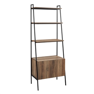 Pemberly Row 72&quot Industrial Modern Ladder Bookcase in Reclaimed Barnwood