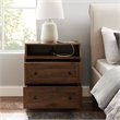 Pemberley Row MDF Dark Walnut Nightstand Curved USB 22