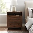 Pemberley Row MDF Dark Walnut Nightstand Curved USB 22