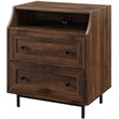 Pemberley Row MDF Dark Walnut Nightstand Curved USB 22