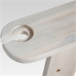 Pemberly Row Outdoor Wood Adirondack Chair with Wine Glass Holder in White Wash