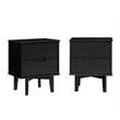 Pemberly Row 2-Piece Groove Handle Wood Bedroom Nightstand Set in Walnut
