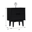 Pemberly Row 2-Piece Groove Handle Wood Bedroom Nightstand Set in Walnut