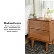 Pemberly Row 2-Piece Groove Handle Wood Bedroom Nightstand Set in Walnut