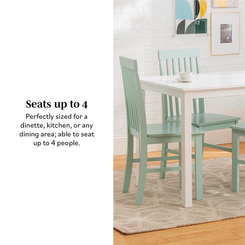 Pemberly Row 5-Piece Modern Wood Dining Set in White and Gray