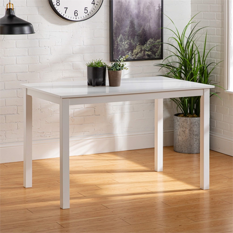 Pemberly Row 5-Piece Modern Wood Dining Set in White and Gray