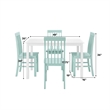Pemberly Row 5-Piece Modern Wood Dining Set in White and Gray