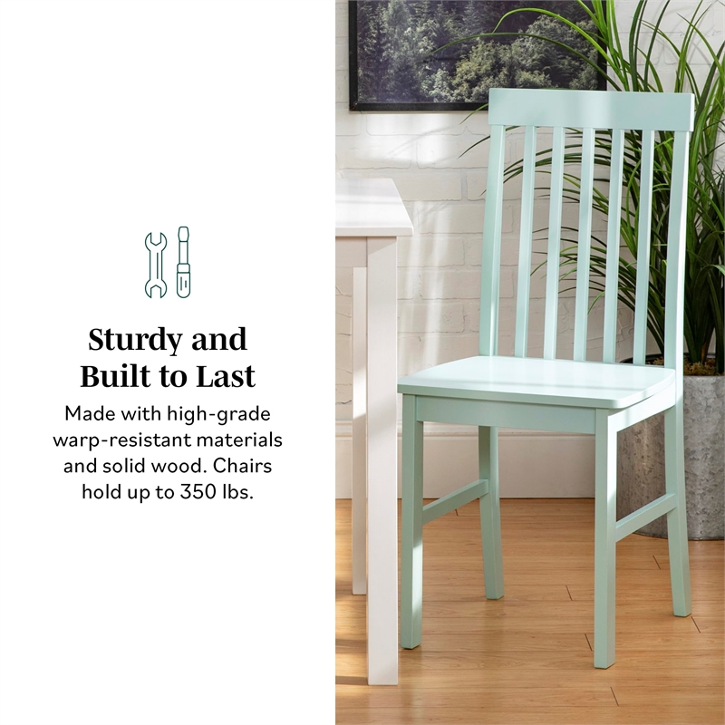 Pemberly Row 5-Piece Modern Wood Dining Set in White and Gray