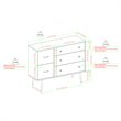 Pemberly Row Modern 5-Drawer Metal and Wood Bedroom Dresser in Dark Walnut