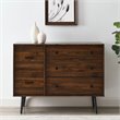 Pemberly Row Modern 5-Drawer Metal and Wood Bedroom Dresser in Dark Walnut