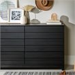 Pemberly Row Modern Grooved Panel 6-Drawer Wood Bedroom Dresser in Black