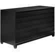 Pemberly Row Modern Grooved Panel 6-Drawer Wood Bedroom Dresser in Black