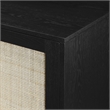 Pemberley Row Solid Wood Black Accent Cabinet Rectangular Rattan Detailing 32