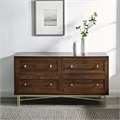 Pemberley Row MDF Dark Walnut Double Dresser Rectangular Modern Glam 56