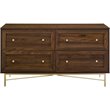 Pemberley Row MDF Dark Walnut Double Dresser Rectangular Modern Glam 56