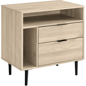 Pemberly Row 25&quot Modern Storage Bedroom Nightstand in Birch Finish