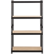 Pemberly Row Riveted Metal Shelving 4-Shelf Unit 18D x 36W x 60H in Black
