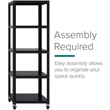 Pemberley Row Steel Black Bookcase Rectangular Mobile 72