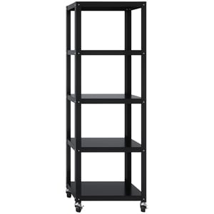 Pemberley Row Steel Black Bookcase Rectangular Mobile 72&quot Unassembled