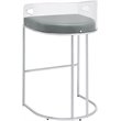 Pemberly Row Contemporary Metal Back Bar Stool in Gray and Chrome