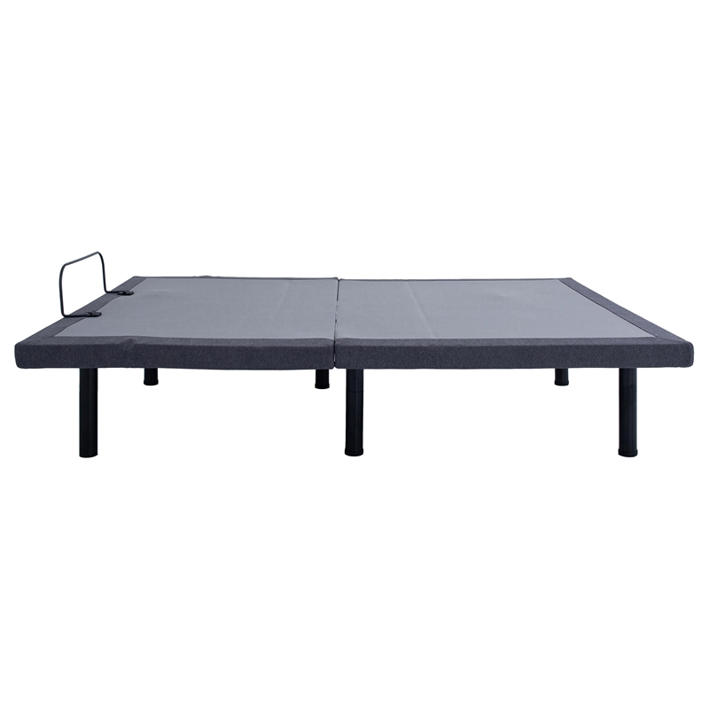 Pemberly Row California King Adjustable Bed Base in Gray & Black
