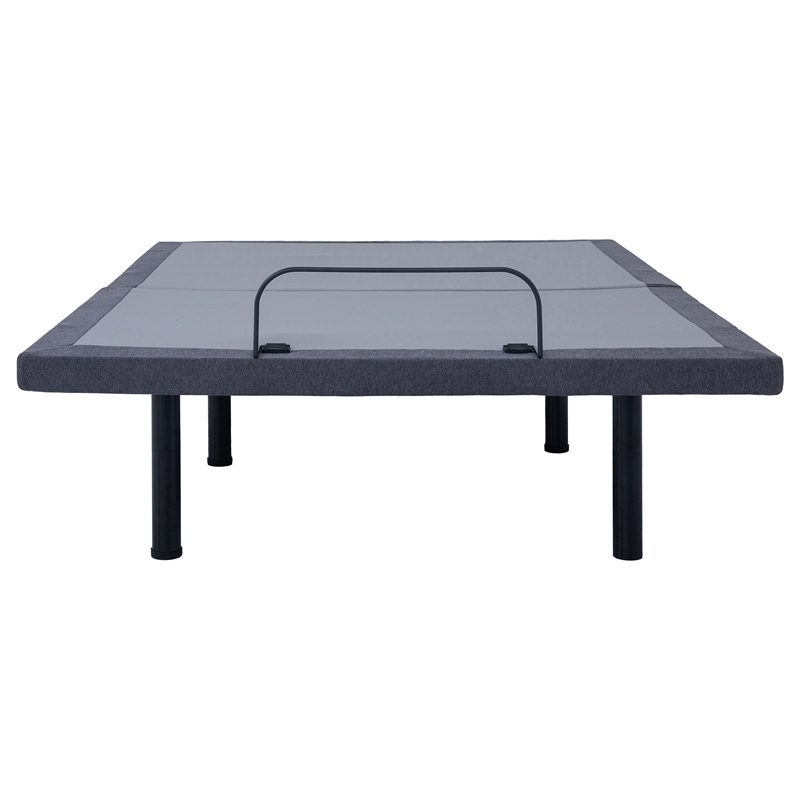 Pemberly Row California King Adjustable Bed Base in Gray & Black
