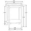 Pemberly Row Round Accent Table with Marble Shelf in Natural and Black