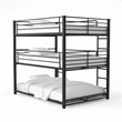 Pemberley Row Steel Sand Black Triple Bunk Bed Rectangular Space-Saving 79