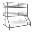 Pemberly Row Metal Triple Bunk Bed Bed for Kids Twin/Twin/Full in Silver
