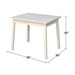 Pemberly Row Contemporary Wood Kids Table in Unfinished Cream