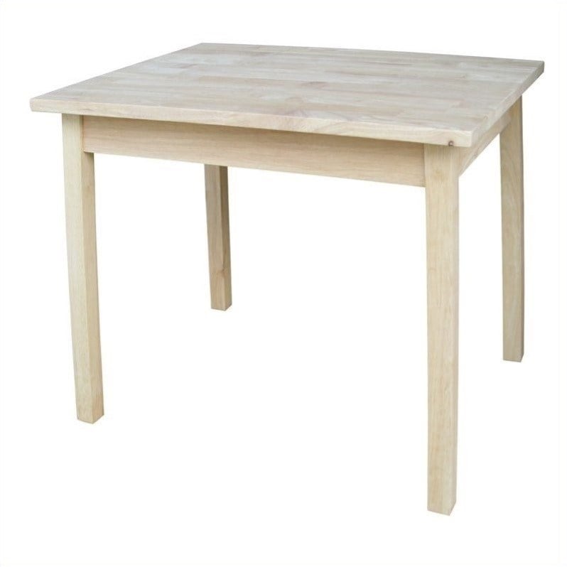 Pemberly Row Contemporary Wood Kids Table in Unfinished Cream