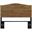 Pemberly Row Coastal Wood Queen Panel Headboard in Brown/Black