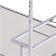 Pemberly Row Glass Mirrored Metal Bar Cart in Chrome Finish
