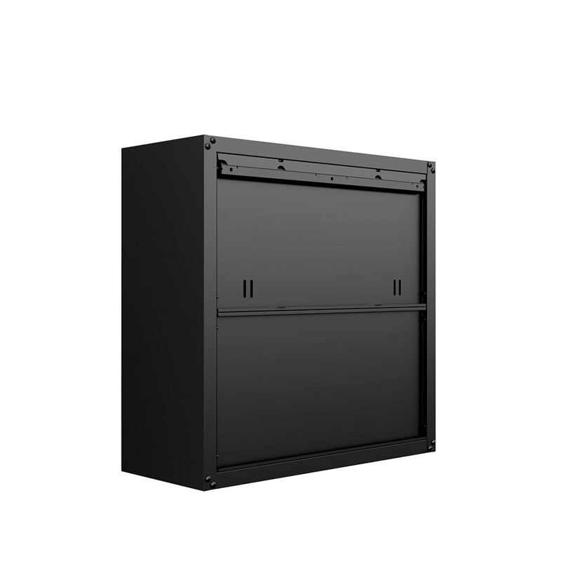 Pemberly Row Modern Metal Floating Garage Cabinets in Charcoal (Set of 2)
