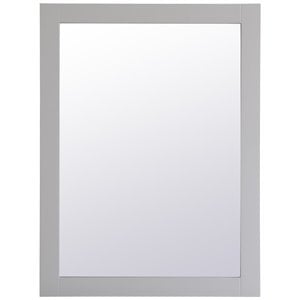 Pemberly Row 36&quot x 27&quot Wood Frame Bathroom Mirror in Gray Finish