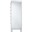 Pemberly Row Modern 7-Drawer Petite Mirrored Glass Lingerie Chest in Silver