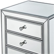 Pemberly Row Modern 7-Drawer Petite Mirrored Glass Lingerie Chest in Silver