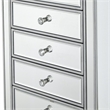 Pemberly Row Modern 7-Drawer Petite Mirrored Glass Lingerie Chest in Silver