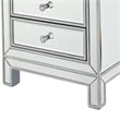 Pemberly Row Modern 7-Drawer Petite Mirrored Glass Lingerie Chest in Silver