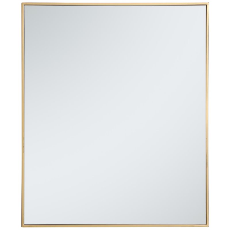 Pemberley Row Metal Brass Mirror Rectangular Contemporary 36
